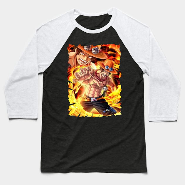 PORTGAS D ACE ANIME MERCHANDISE Baseball T-Shirt by graficklisensick666